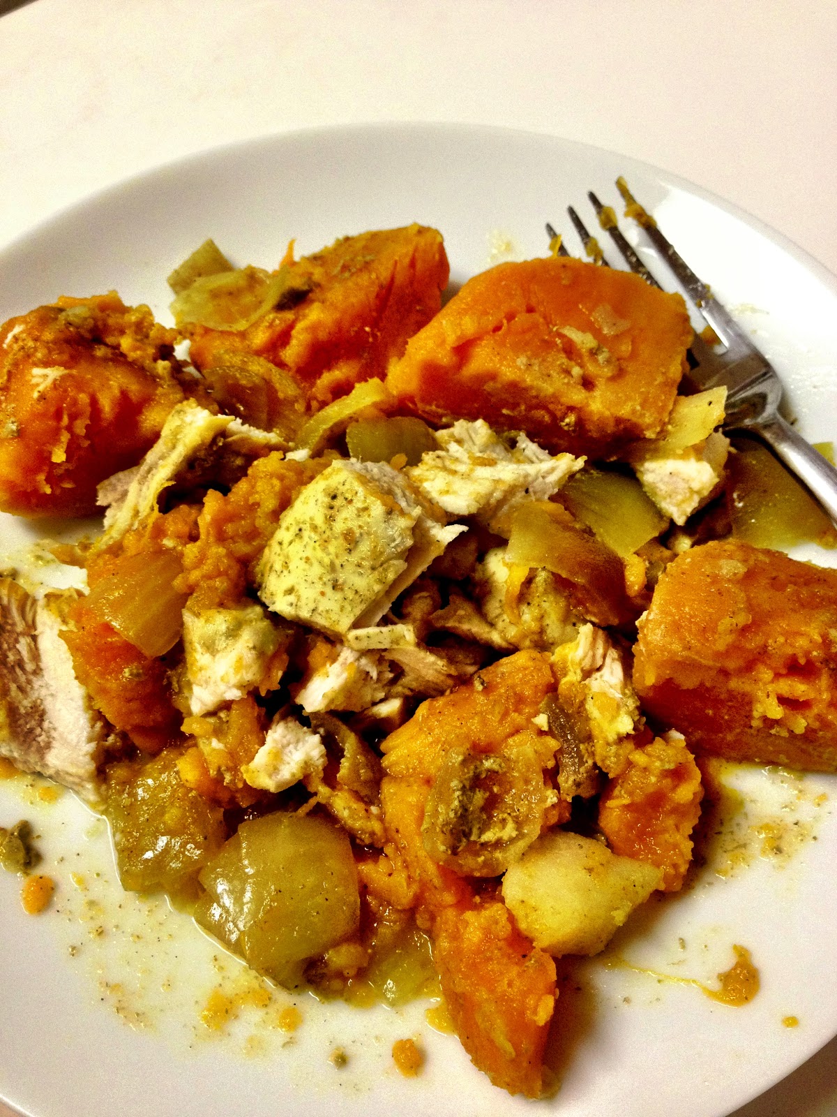 Mommy Boler's Kitchen Crock Pot Chicken & Sweet Potatoes and