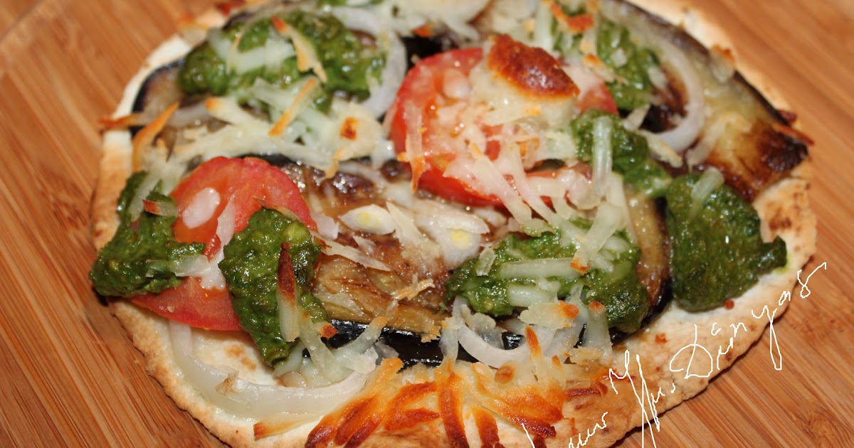 Aynur Hanımın Dünyası Pesto soslu patlıcanlı mini lavaş pizza