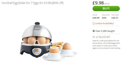 VonShef Egg Boiler offer, Groupon offer, UK