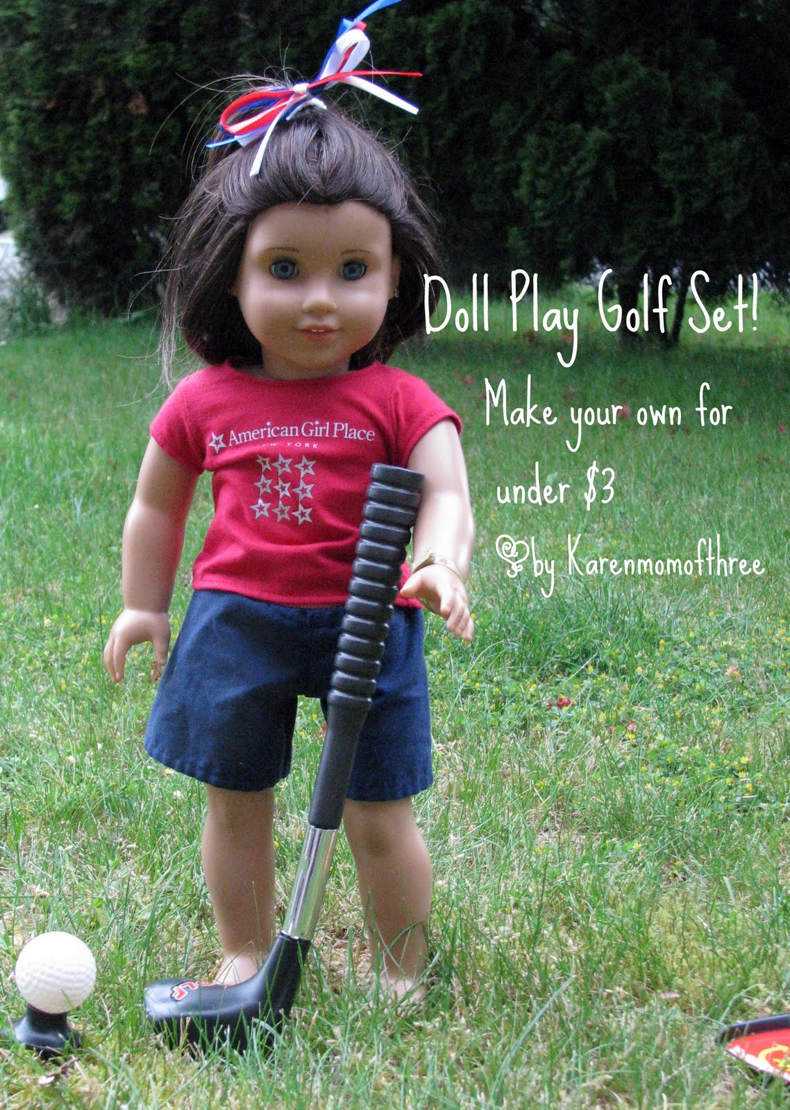 Karen Mom of Three's Craft Blog Create your own doll sized Golf Course!