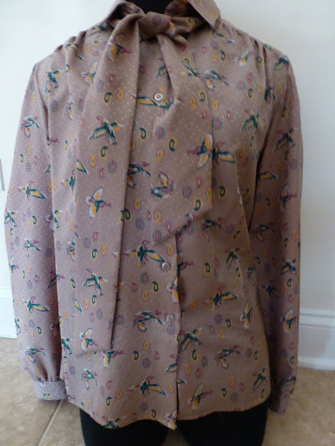 bird blouse with tie front