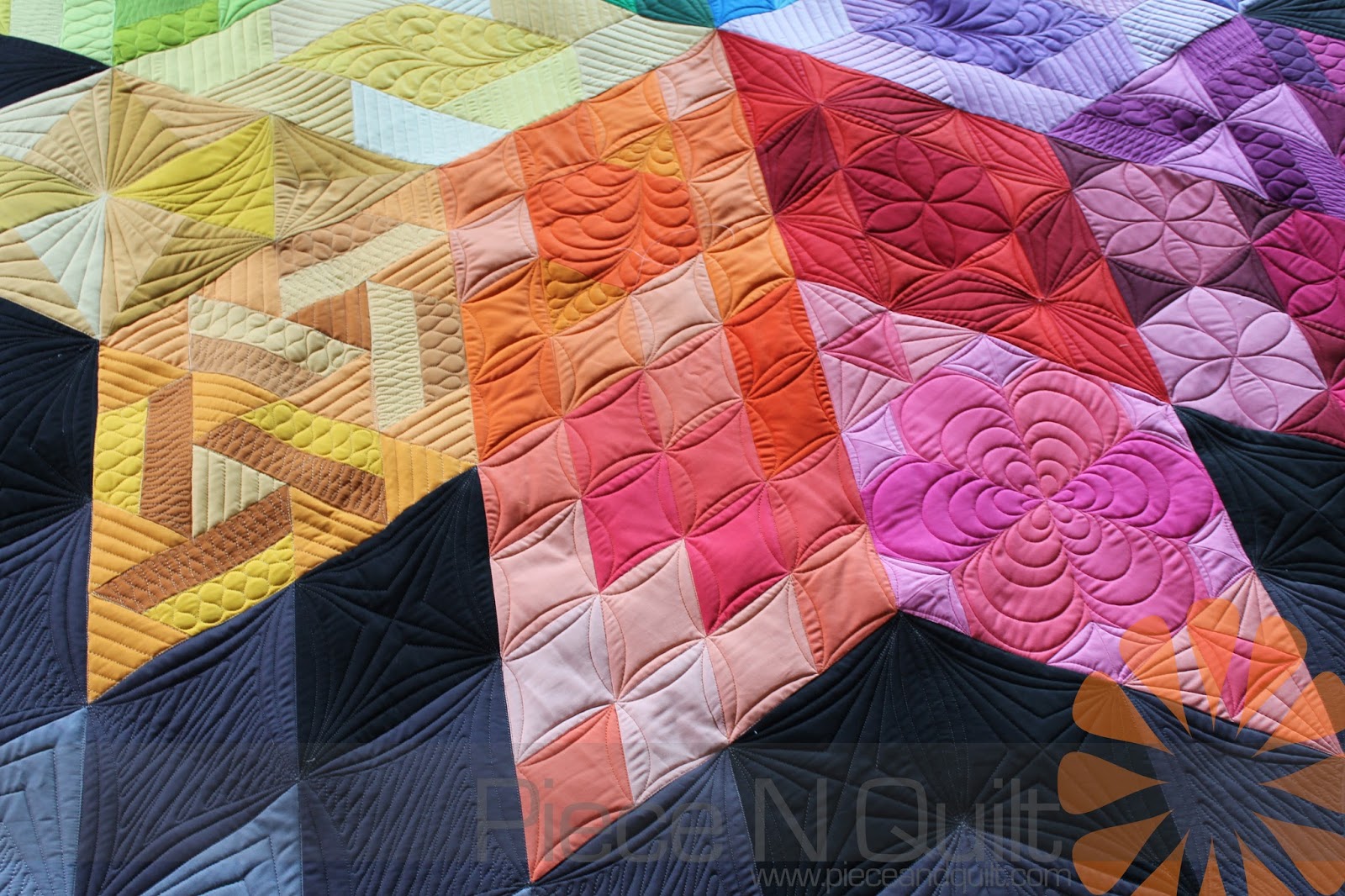 Piece N Quilt Gravity Quilt Custom Machine Quilting by Natalia Bonner