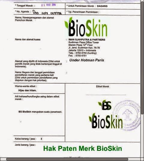 HAK PATEN MERK BIOSKIN