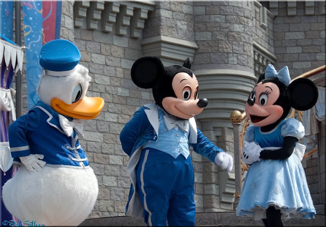 Donald, Mickey and Minnie in the Castle Court Stage Show