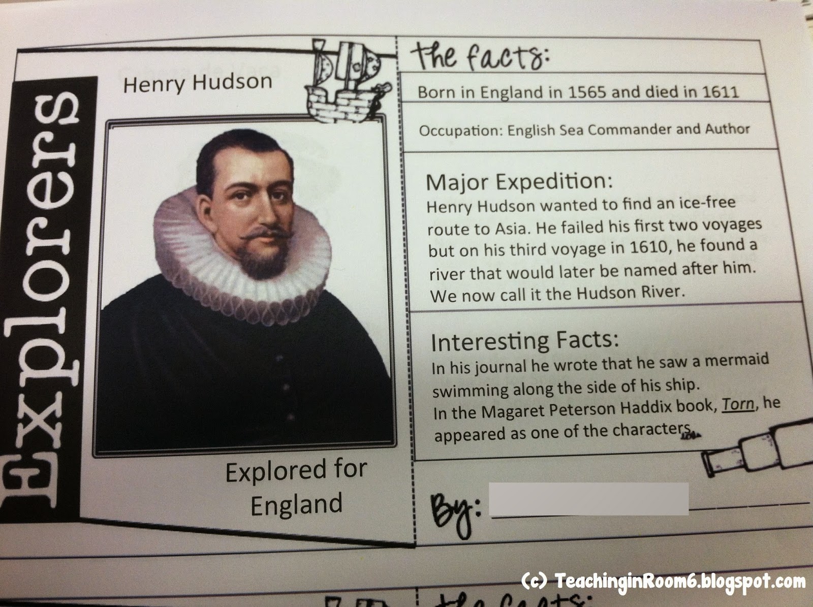 Explorer Trading Cards Teaching in Room 6