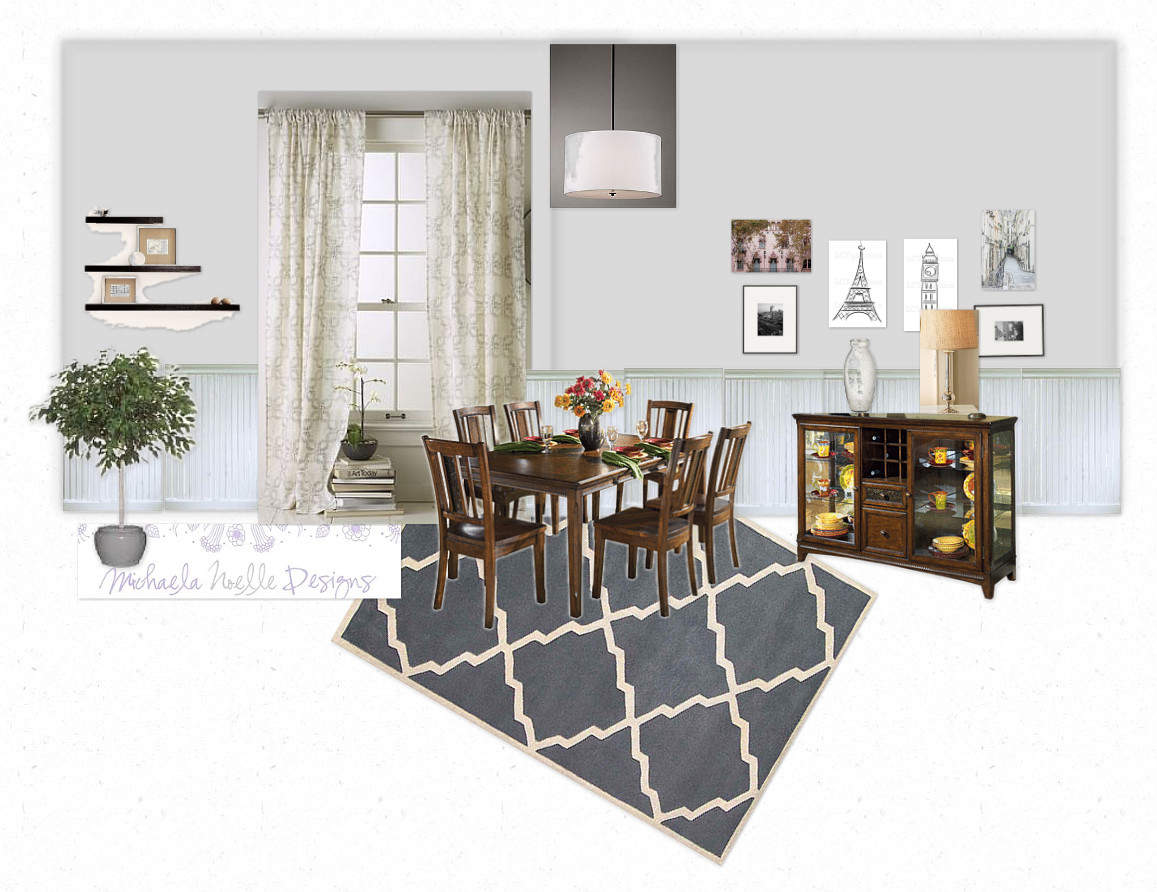 Gray & White Dining Room Michaela Noelle Designs