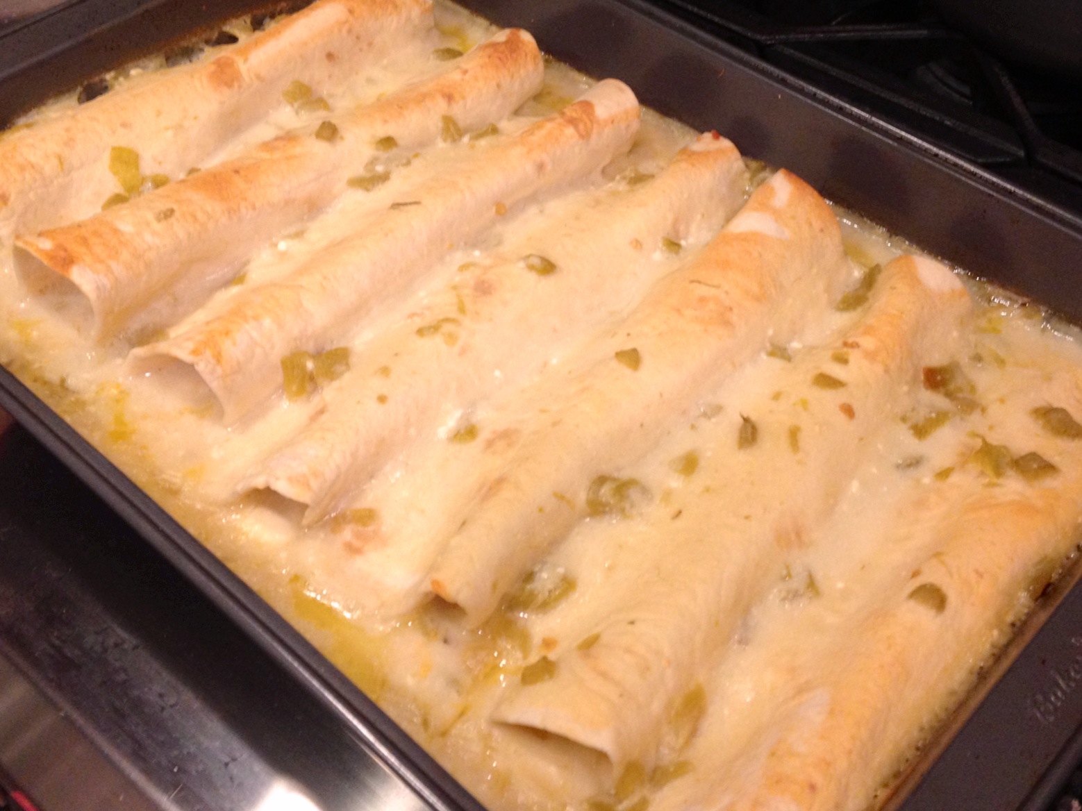 Pineapple Grass White Chicken Enchiladas