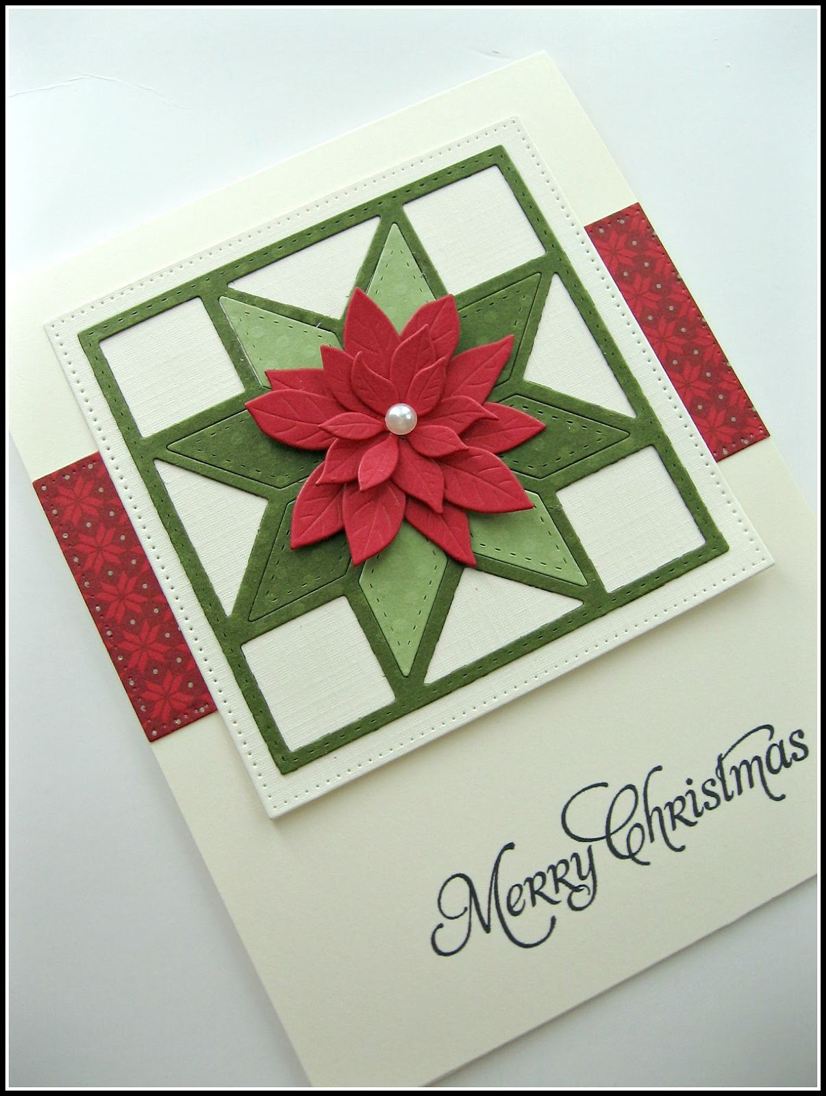 stamping up north with laurie Christmas Quilt card