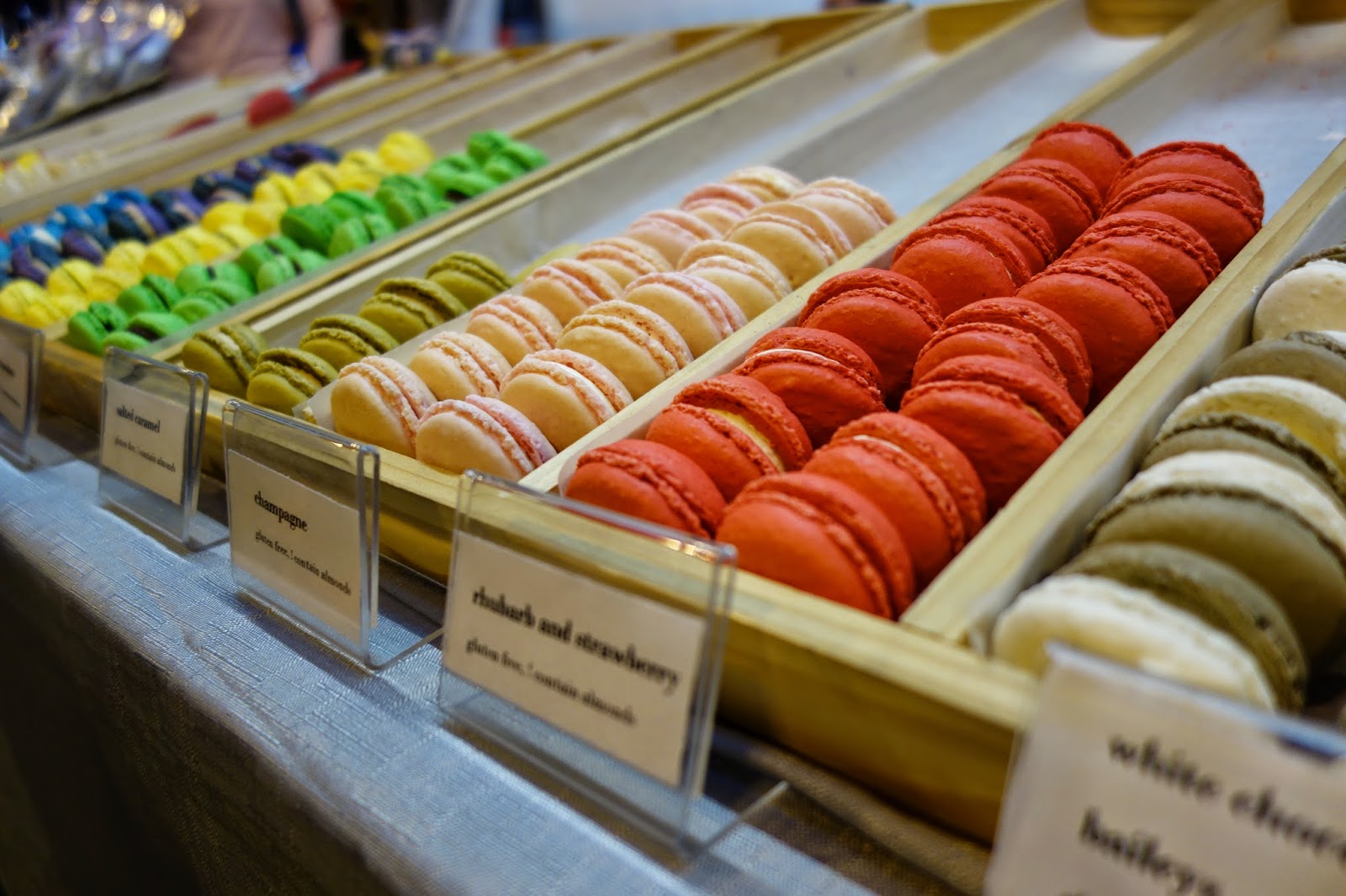 Macaroons on display at the Good Food Show Winter 