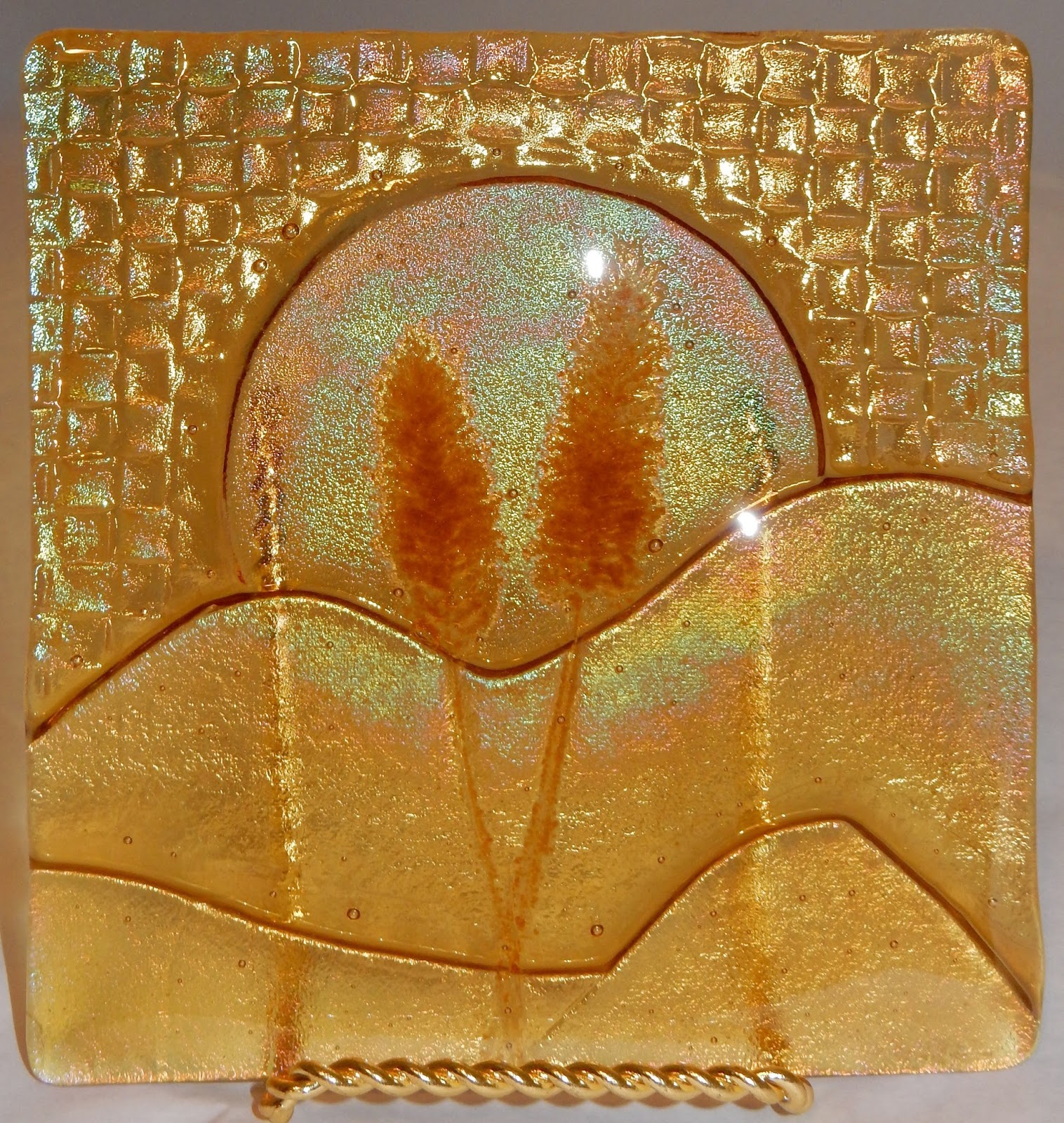 Harvest Moon Repurposing a Fused Glass Texture Tile