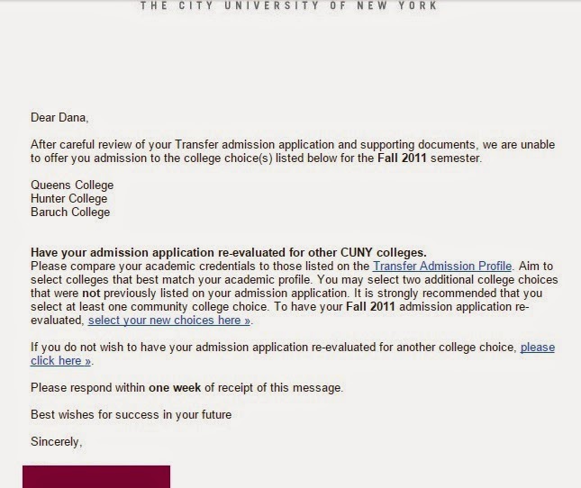 A College Sent Me A Letter A College Sent Me A Letter