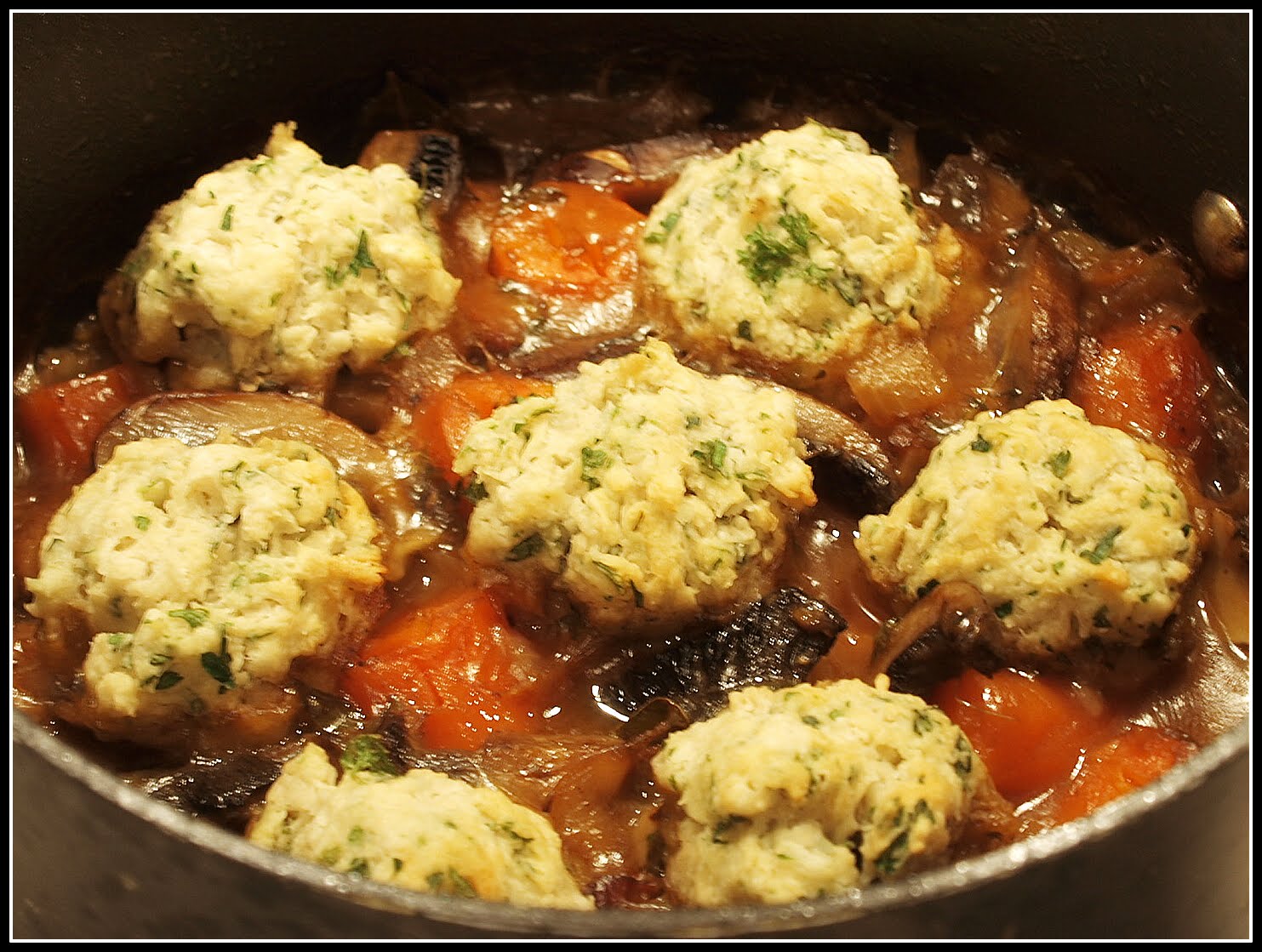Mark's Veg Plot Beef casserole with dumplings