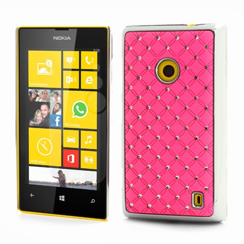 Bling Diamond Starry Sky Plated Hard Case for Nokia Lumia 520 525 - Pink Bling Diamond Starry Sky Plated Hard Case for Nokia Lumia 520 525 - Pink
