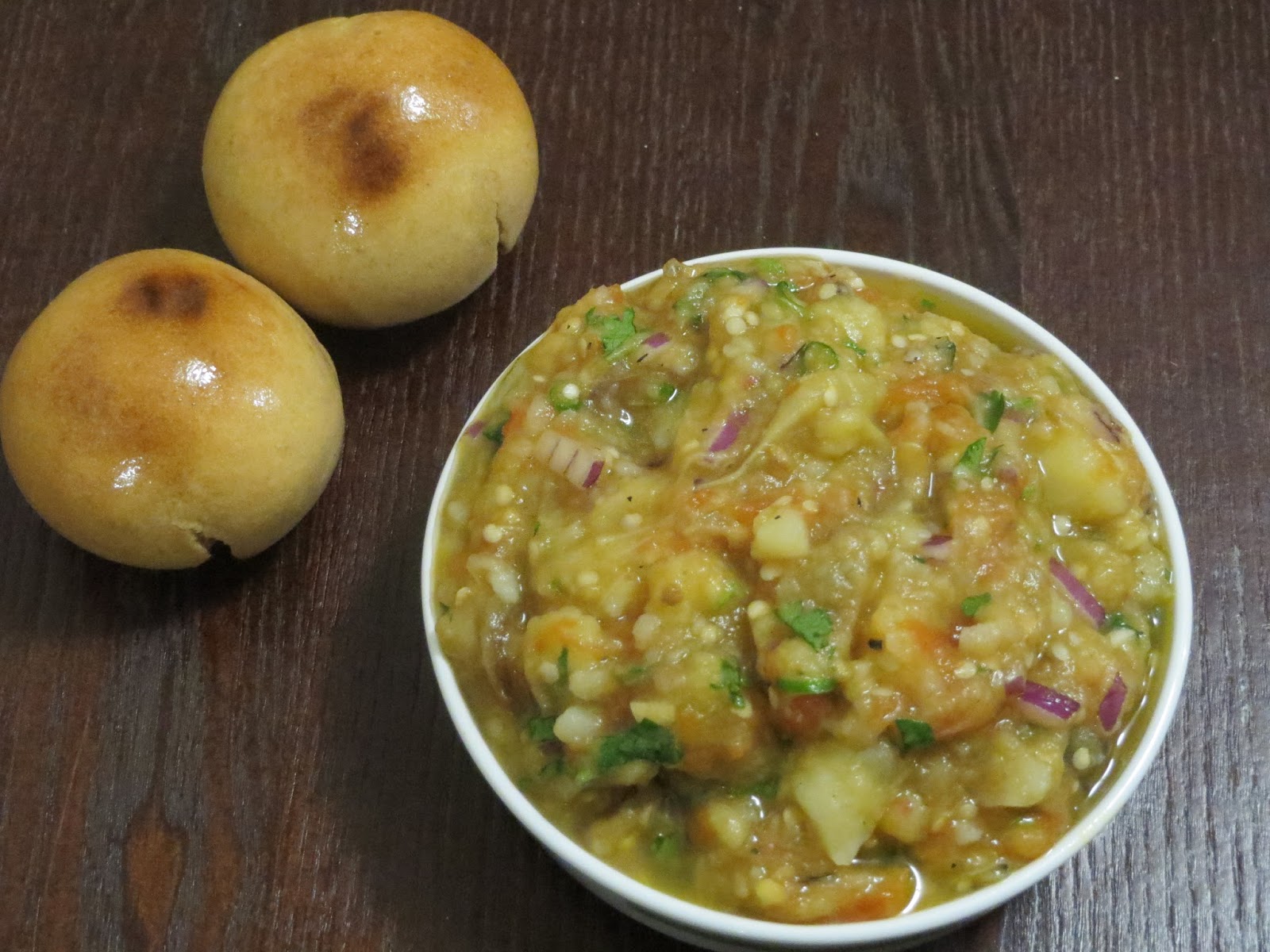 "Yummie Bites" BAINGAN ALOO BHARTA OR CHOKHA (MASHED EGGPLANT AND POTATO)