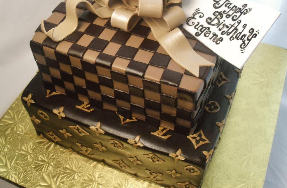 Louis Vuitton gift box cake - Decorated Cake by Daria - CakesDecor