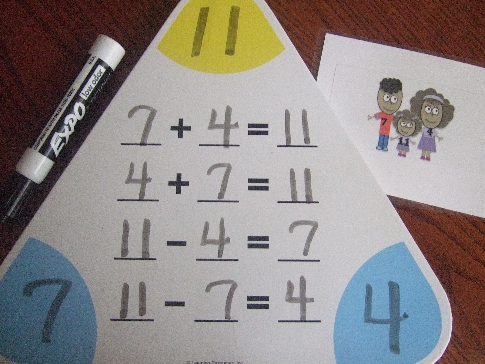 First Grade School Box: Fact Family Cards