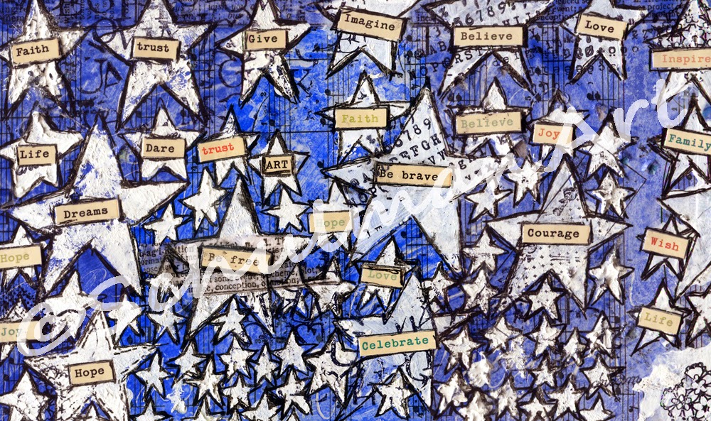 Patriotic Star art with inspirational words by SchulmanArt Patriotic Star art with inspirational words by SchulmanArt