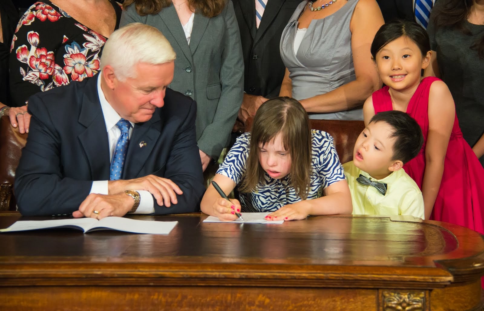 Chloe at the PA Capitol signing "Chloe's Law"