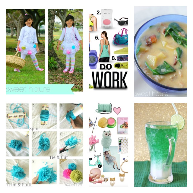 DIY Pom Poms, Skinny Zuppa Toscana, Layered St Patricks Drink Ombre 