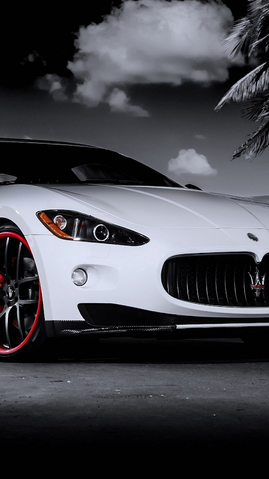 Maserati Granturismo White Red  Android Best Wallpaper