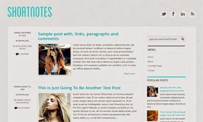 Shortnotes Blogger Kişisel Blog Teması