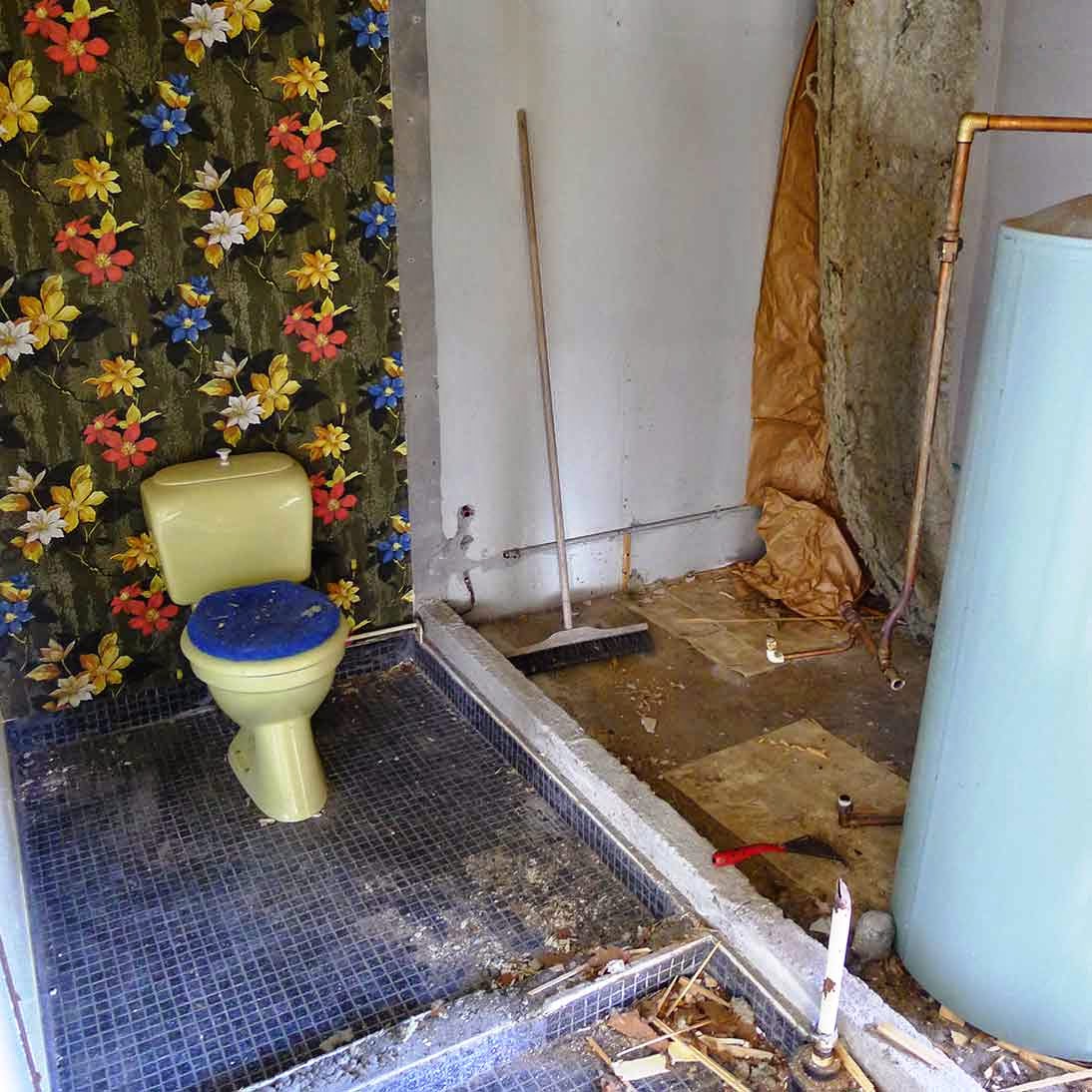 åpent hus Flashback Gjestebad med skjult vaskerom / Laundry slash