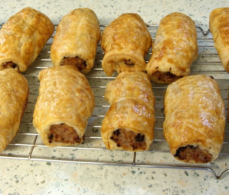Jenny Eatwell's Rhubarb & Ginger Cumberland & Black Pudding, Sausage Rolls