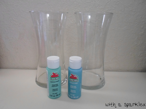 with a sparkle paint glass using acrylic paint