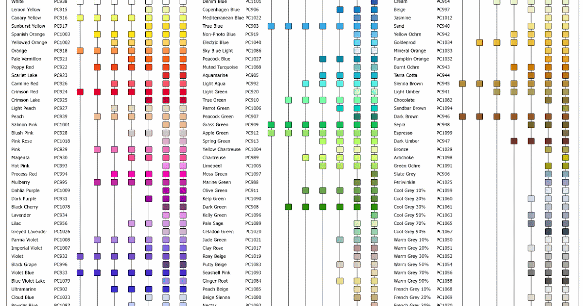 Prismacolor Art Markers Color Chart