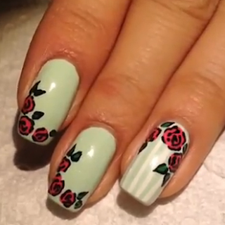 vintage rose nail tutorial for girls
