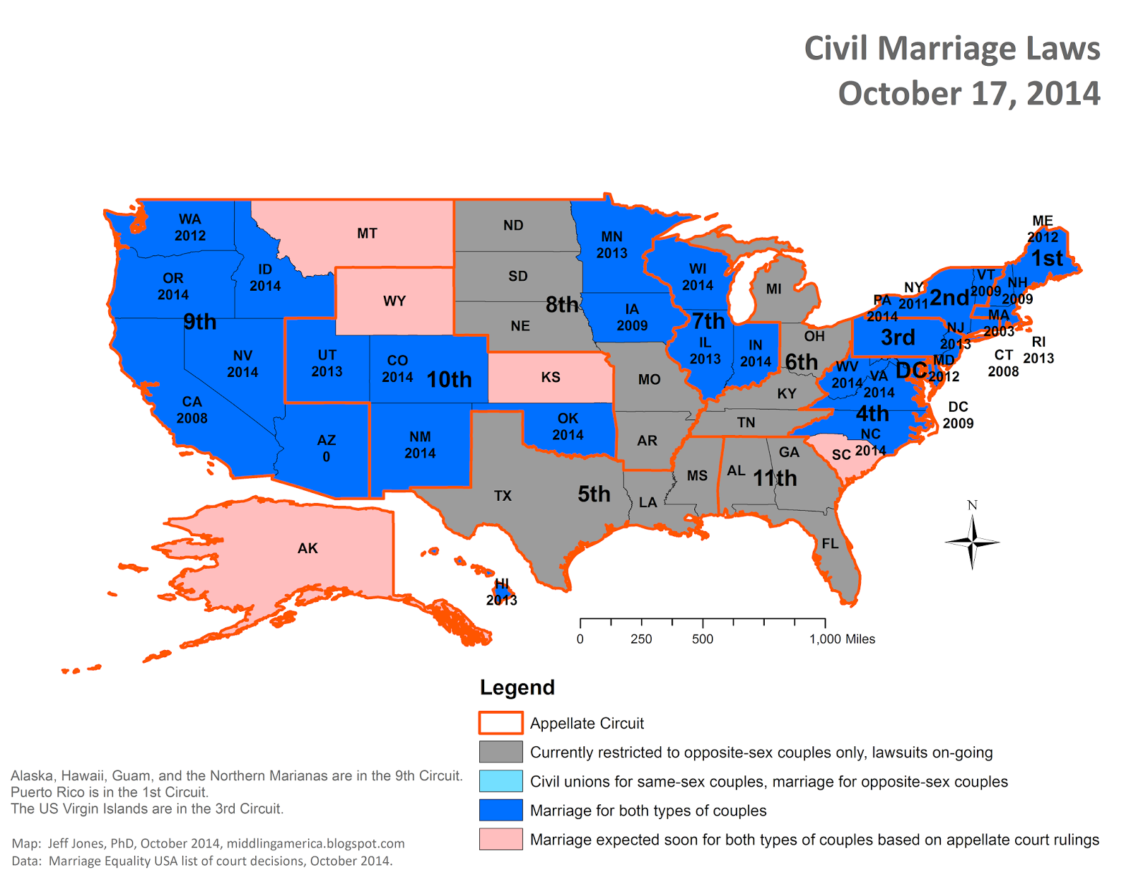 as expected the various states in the 9th 10th and 4th appellate circuits are catching up this week to those courts rulings striking down bans on same as expected the various states in the 9th 10th and 4th appellate circuits are catching up this week to those courts rulings striking down bans on same