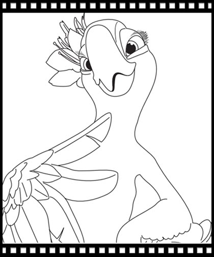 Coloring & Activity Pages: Jewel from "Rio" Closeup Coloring Page