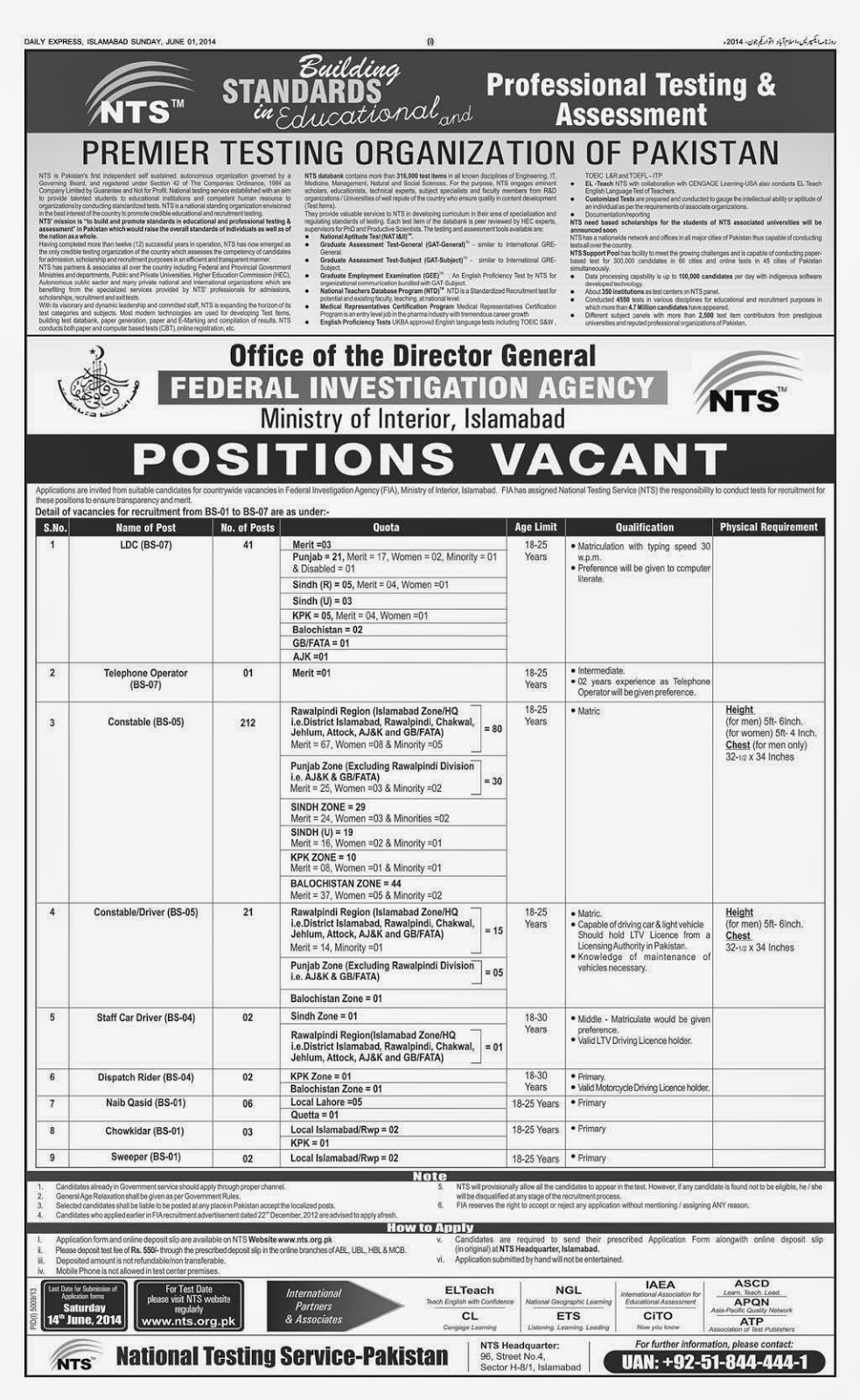 Jobs In Federal Investigation Agency Fia Ministry Of