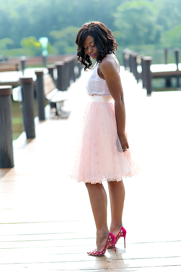 Lace tulle skirt