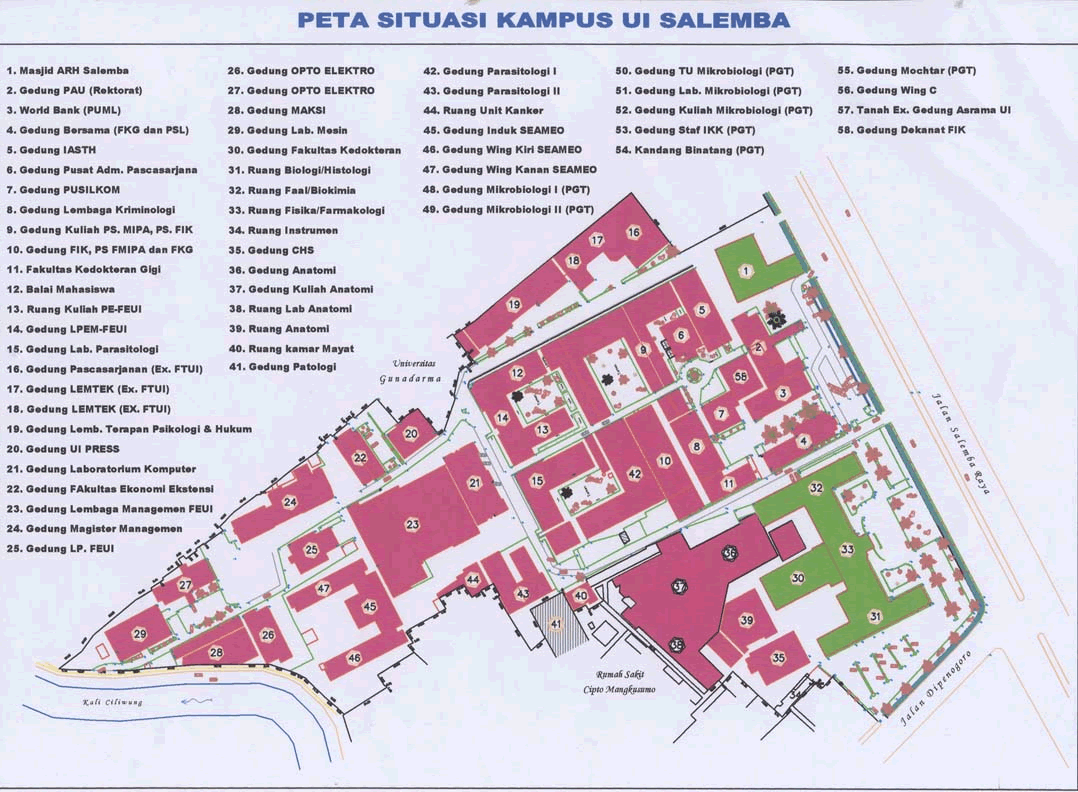 Peta Kampus UI Depok dan Salemba Arek Suroboyo UI