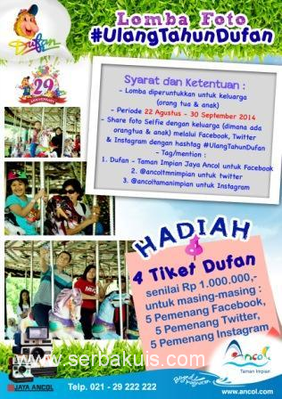 Kontes Foto #UlangTahunDufan Berhadiah @ 4 Tiket Senilai 1 JUTA