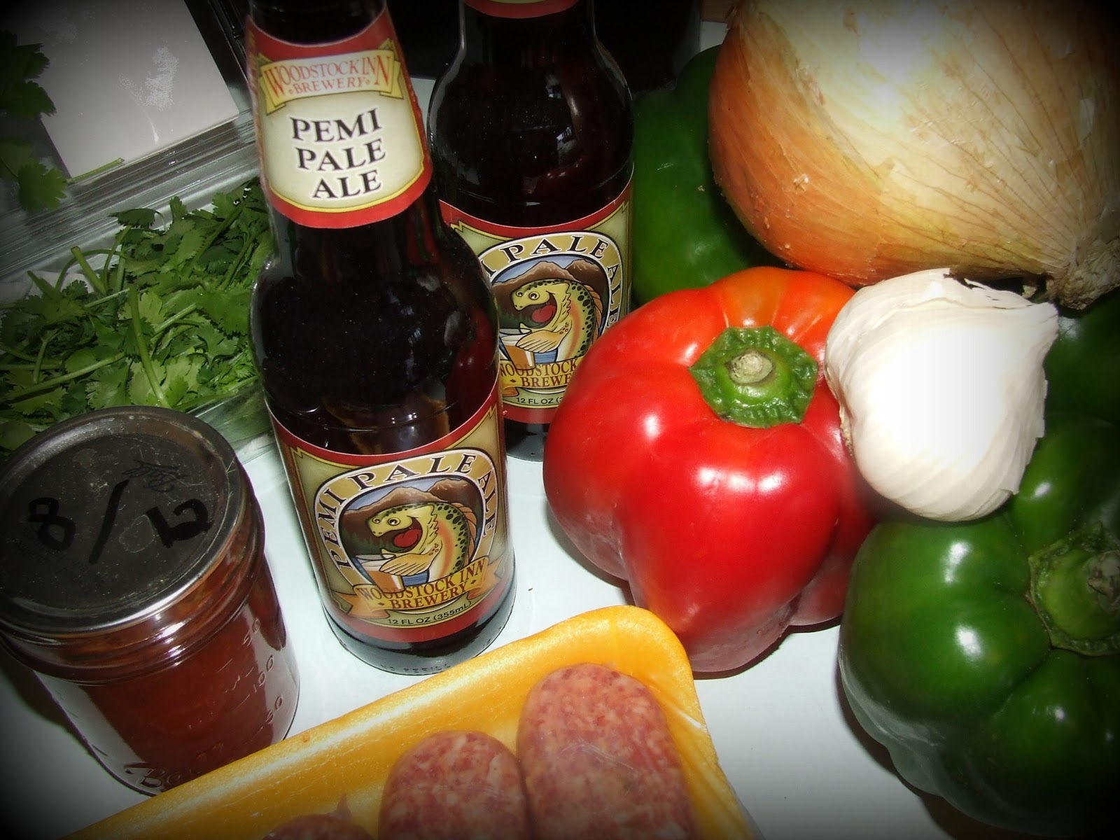 Bräuista Cooking with Beer Pale Ale Sausage, Peppers and Onions