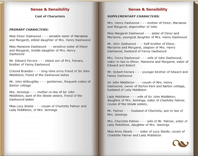 Sense and Sensibility Character List