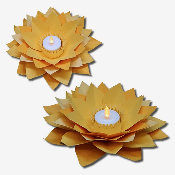Bits of Paper Lotus Flower Tealight Candle Holder