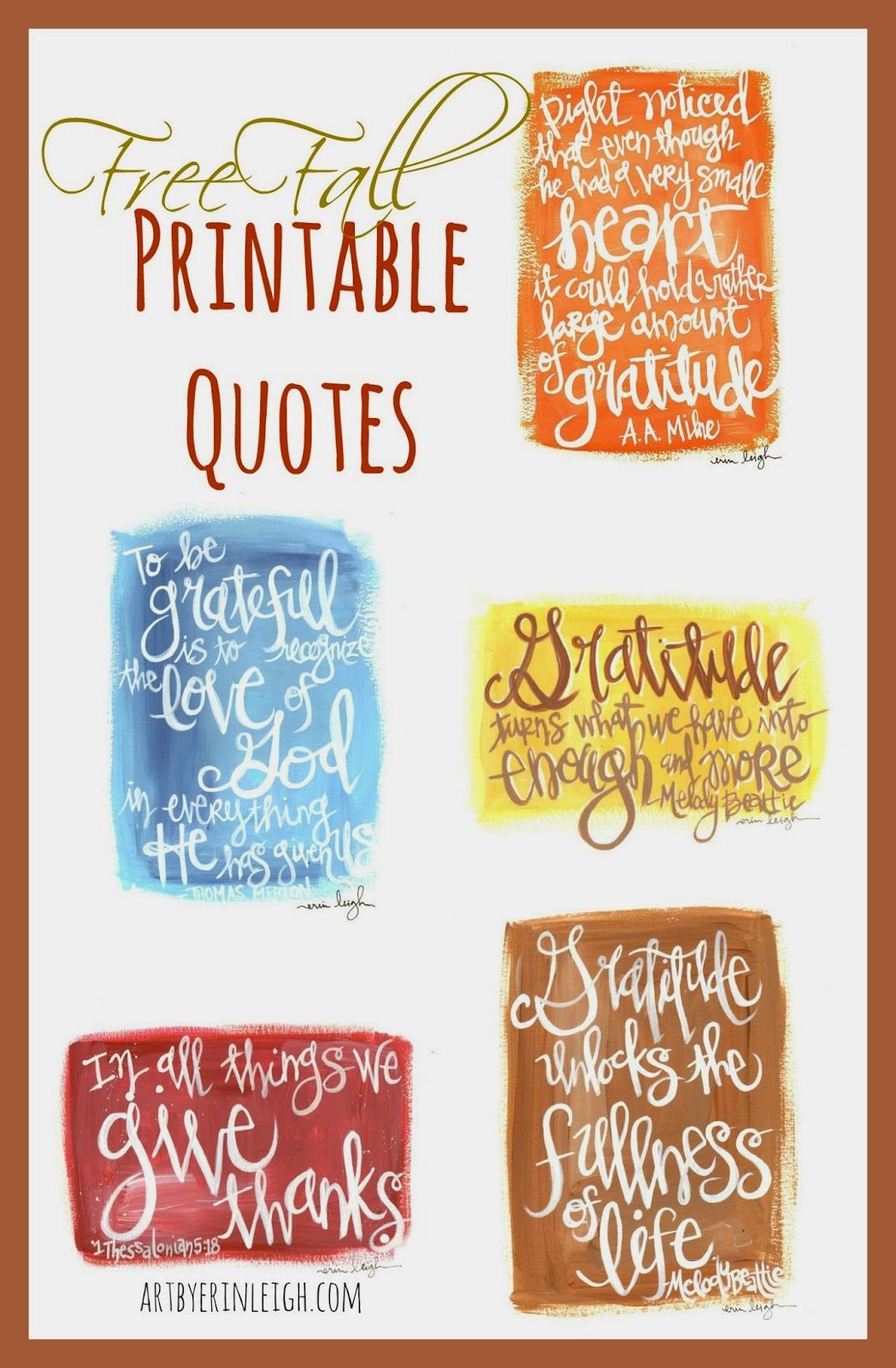 Art by Erin Leigh Free Fall Printable Quotes for You!