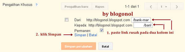 cara menghapus link blog yang rusak
