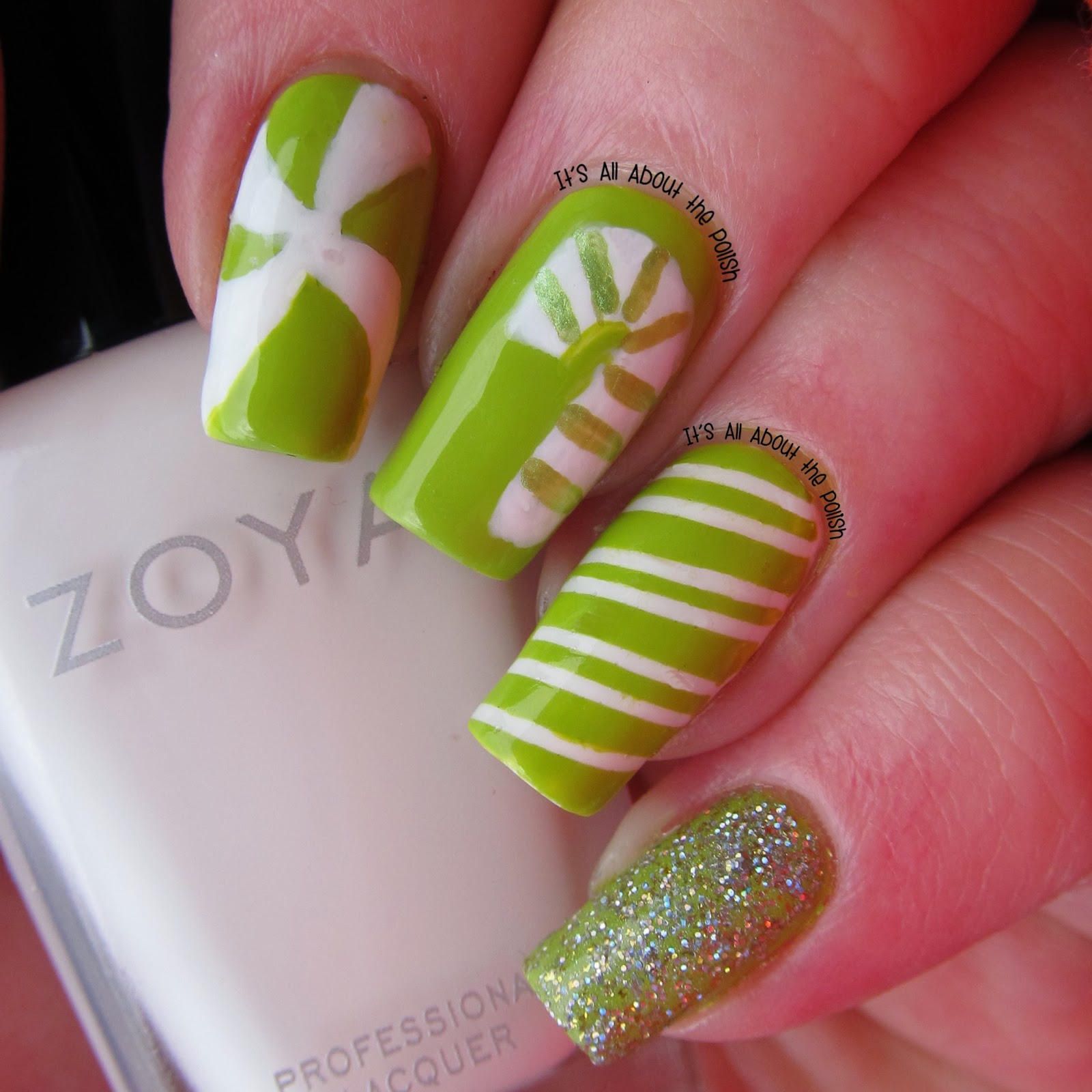 Since I ve already done the predictable red and white candy cane nail art I decided to do all bright green to represent peppermint Christmas candy