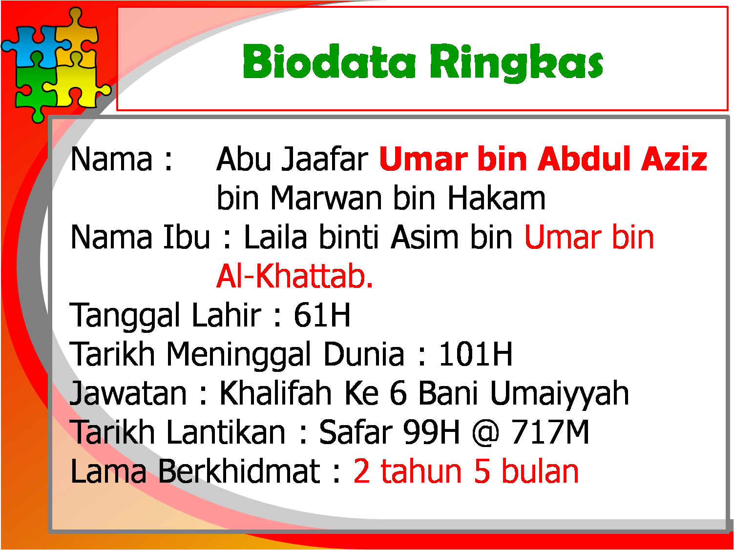 Ustaz Yusof Embong Uye Nak Jadi Pemimpin Contohi Khalifah Umar Bin Abdul Aziz