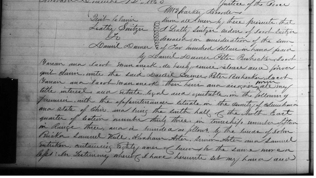 kinexxions Switzer Land Disposition of Jacob's Land in Salem Township