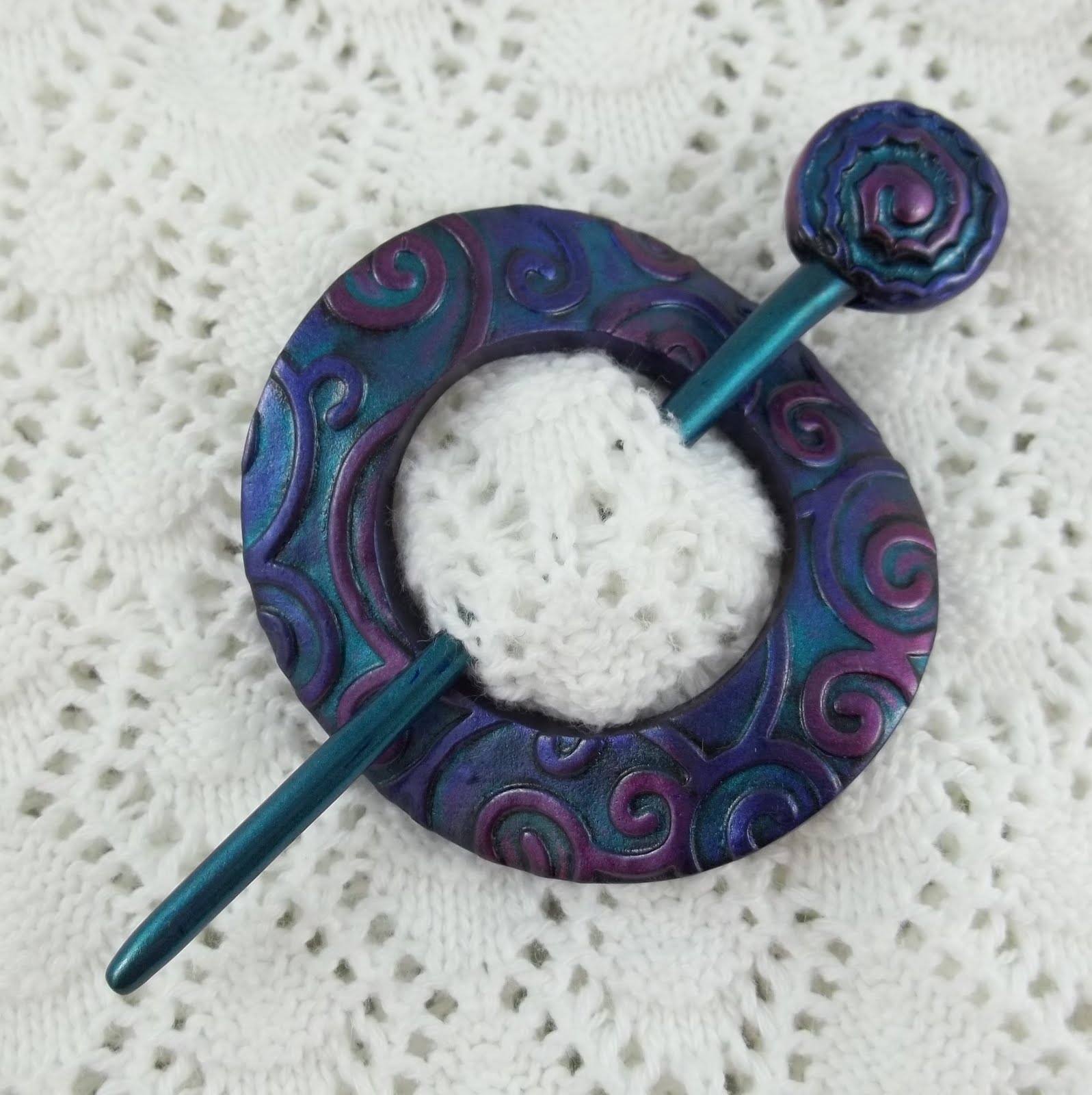 2 Good Claymates New Fiesta Shawl Pins