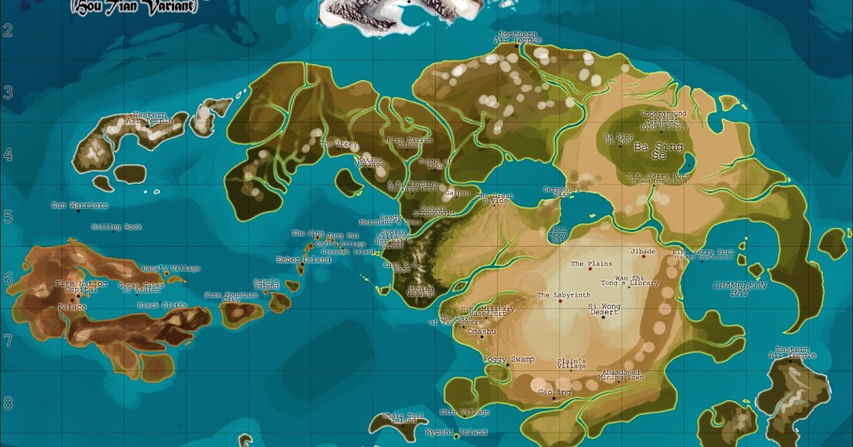 map of the avatar last airbender world