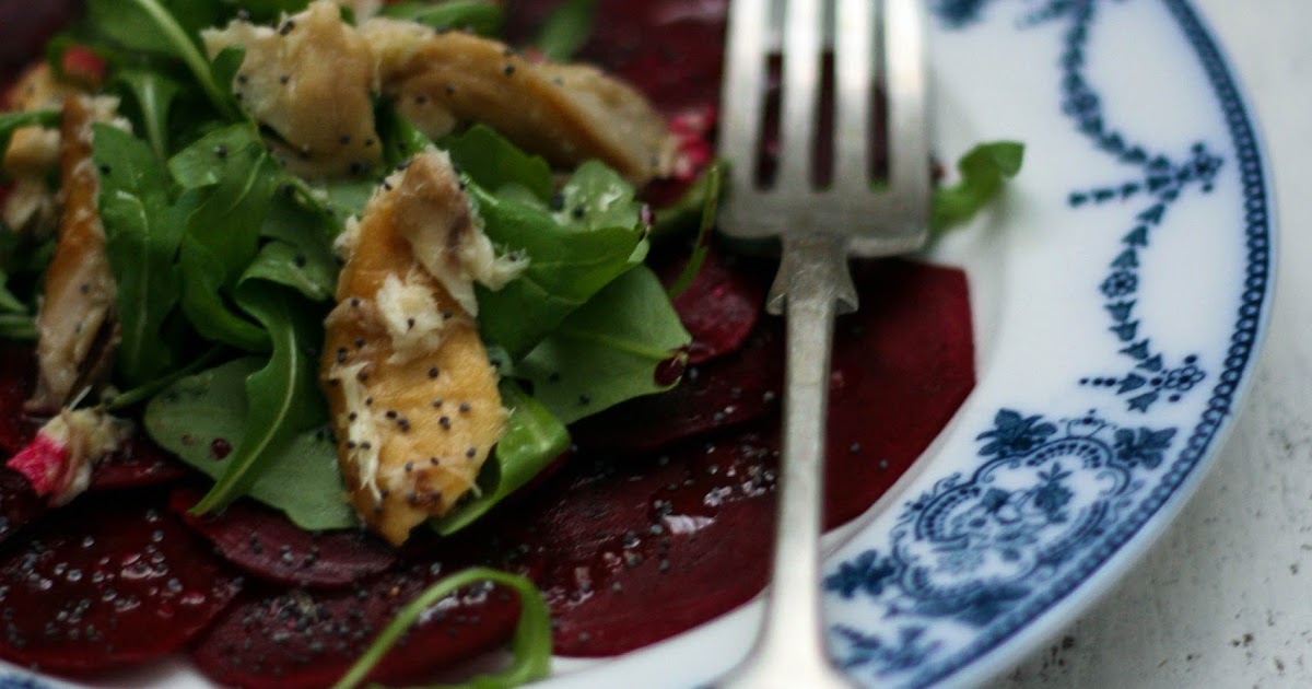 Senses in the kitchen Marinated beetroot carpaccio with rocket