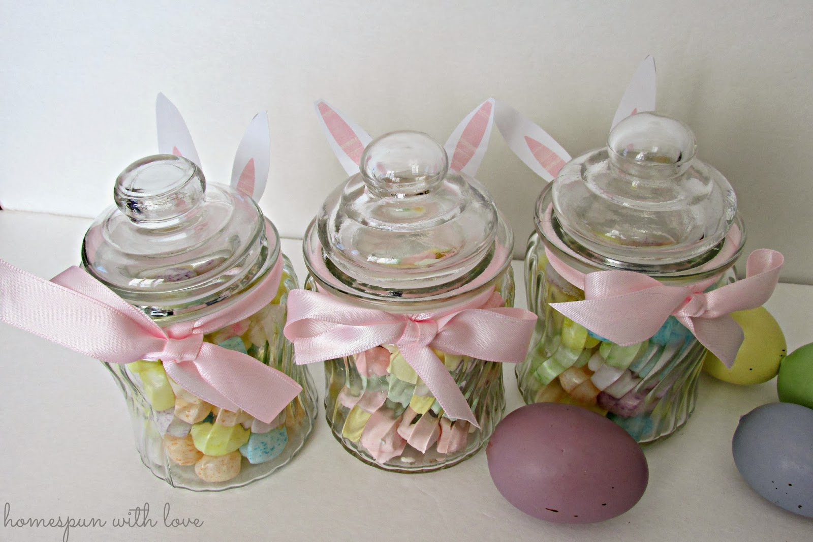Homespun With Love Bunny Candy Jars