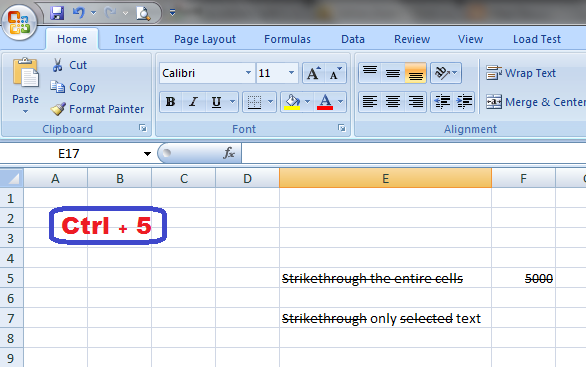 strikethrough in excel shortcut keys strikethrough in excel shortcut keys