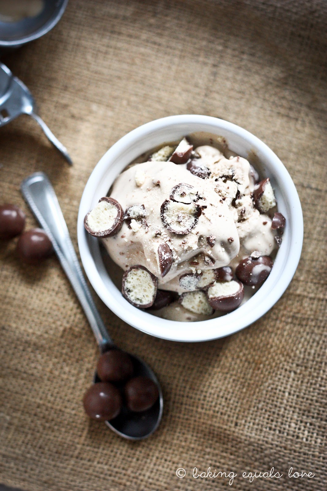 baking = love Mmm Malted Milo Malteser Ice Cream